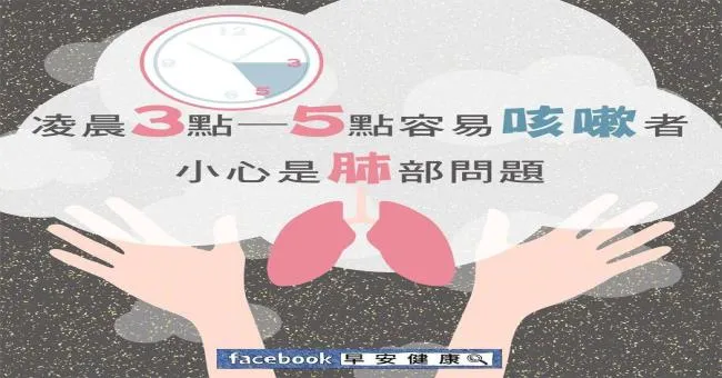 凌晨3~5點容易咳嗽者，小心是肺部問題