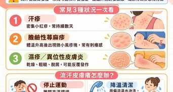流汗皮膚癢怎麼辦？擦什麼藥？汗疹蕁麻疹快篩、藥膏與防癢指南
