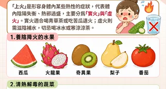火氣大怎麼辦？上火症狀與降火氣食物推薦、實火虛火差異