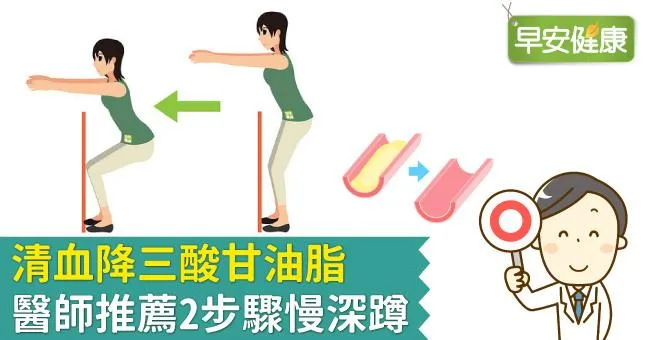 清血降三酸甘油脂，醫師推薦2步驟慢深蹲
