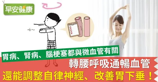 轉腰呼吸通暢血管，還能調整自律神經、改善胃下垂！