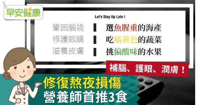 補腦、護眼、潤膚！修復熬夜損傷，營養師首推3食