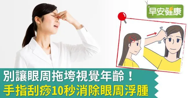 別讓眼周拖垮視覺年齡！手指刮痧10秒消除眼周浮腫
