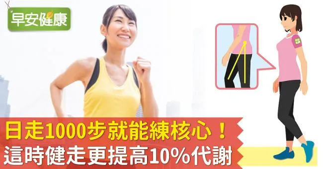 日走1000步就能練核心！這時健走更提高10％代謝