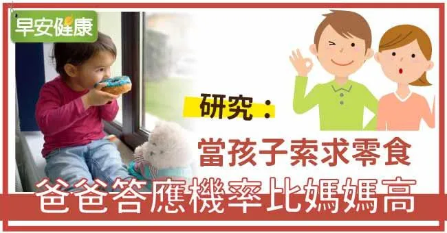研究：當孩子索求零食，爸爸答應機率比媽媽高