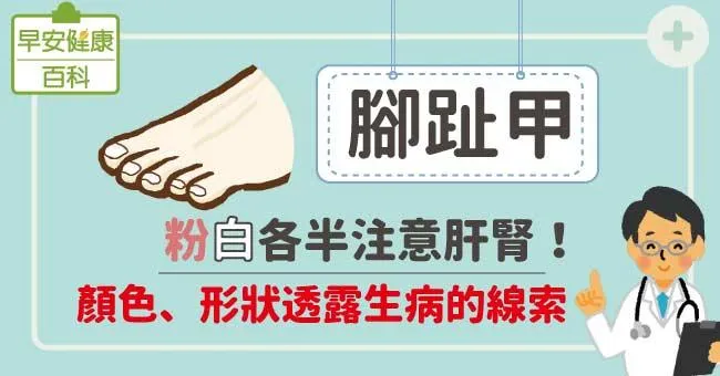 腳指甲不是灰色才有問題！腳趾甲顏色一秒看出肝腎、甲狀腺生病的線索！