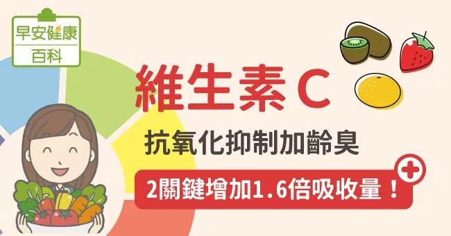 維生素C：抗氧化抑制加齡臭，2關鍵增加1.6倍吸收量！