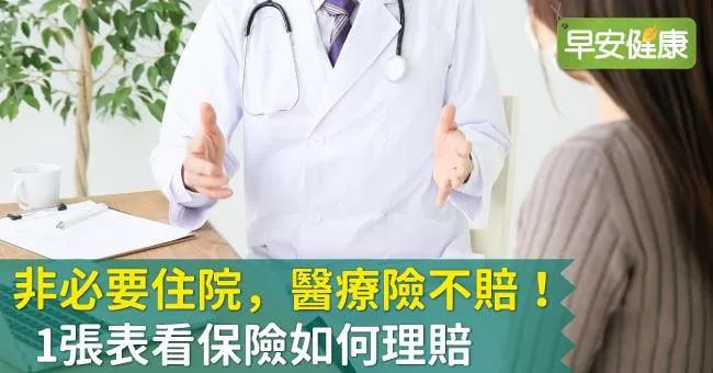 非必要住院，醫療險不賠！1張表看保險如何理賠