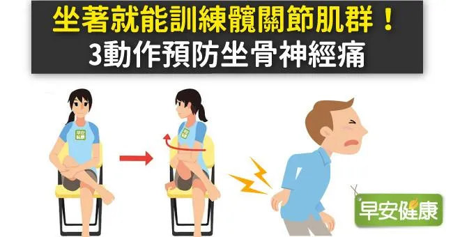坐著就能訓練髖關節肌群！3動作預防坐骨神經痛