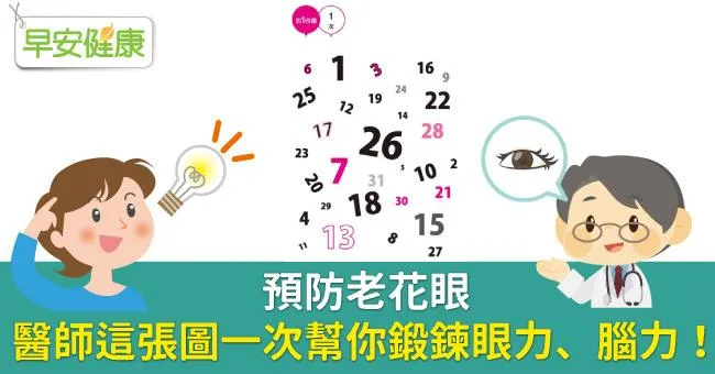 預防老花眼，醫師這張圖一次幫你鍛鍊眼力、腦力！
