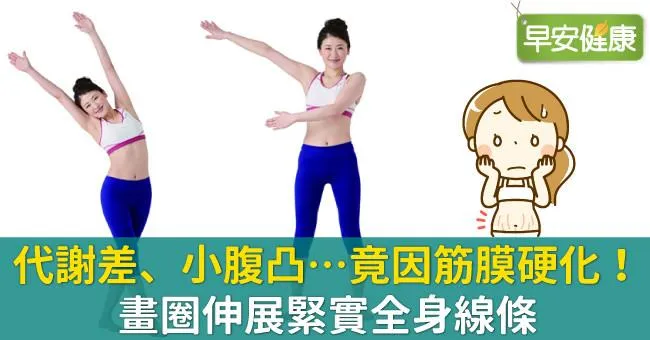 代謝差、小腹凸…竟因筋膜硬化！畫圈伸展緊實全身線條