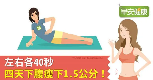 左右各40秒，四天下腹瘦下1.5公分！