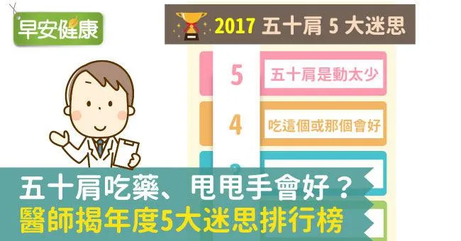 五十肩吃藥、甩甩手會好？醫師揭年度5大迷思排行榜
