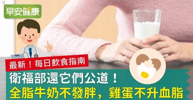 衛福部還它們公道！全脂牛奶不發胖，雞蛋不升血脂