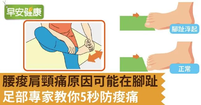 腰痠肩頸痛原因可能在腳趾，足部專家教你5秒防痠痛
