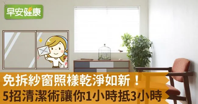 免拆紗窗照樣乾淨如新！5招清潔術讓你1小時抵3小時