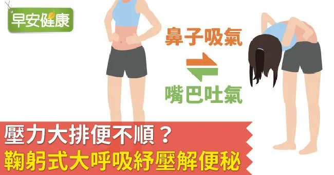 壓力大排便不順？鞠躬式大呼吸紓壓解便秘