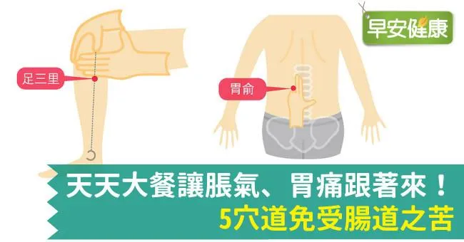 天天大餐讓脹氣、胃痛跟著來！5穴道免受腸道之苦