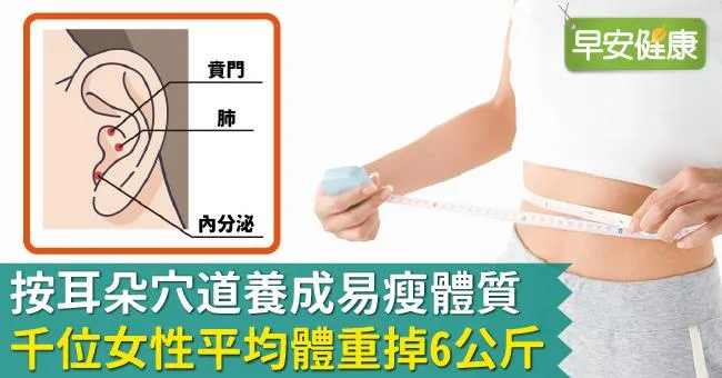 按耳朵穴道養成易瘦體質，千位女性平均體重掉6公斤