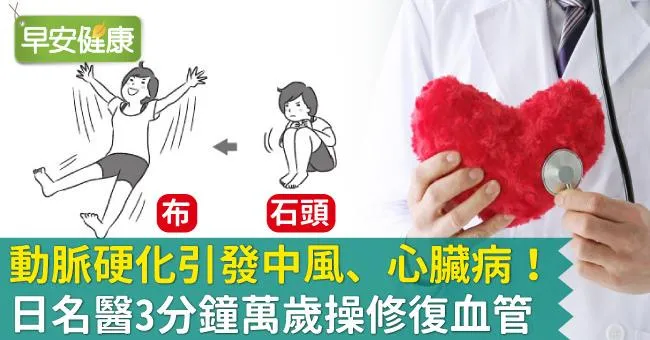 動脈硬化引發中風、心臟病！日名醫3分鐘萬歲操修復血管