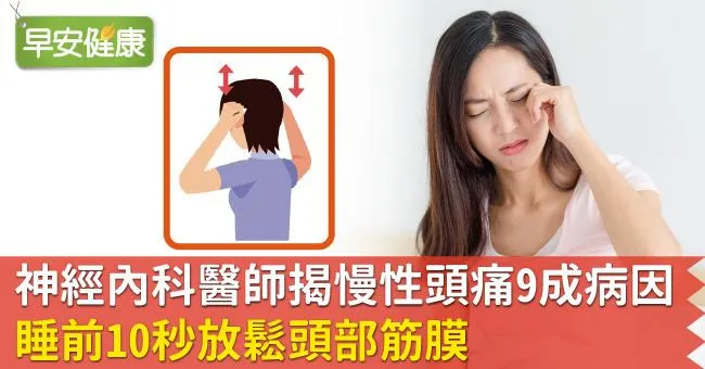神經內科醫師揭慢性頭痛9成病因！睡前10秒放鬆頭部筋膜
