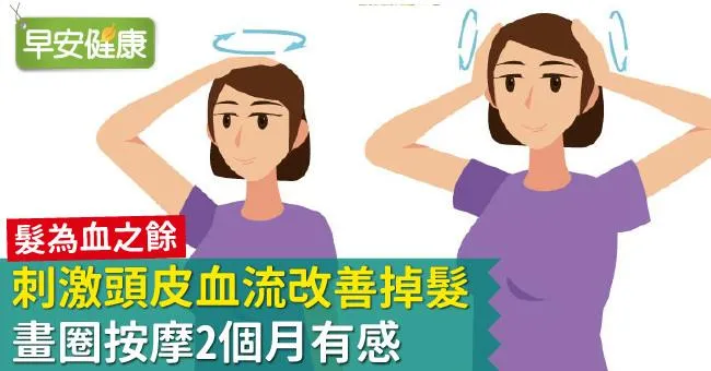 刺激頭皮血流改善掉髮，畫圈按摩2個月有感