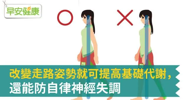 改變走路姿勢就可提高基礎代謝，還能防自律神經失調