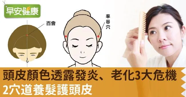頭皮顏色透露發炎、老化3大危機！2穴道養髮護頭皮