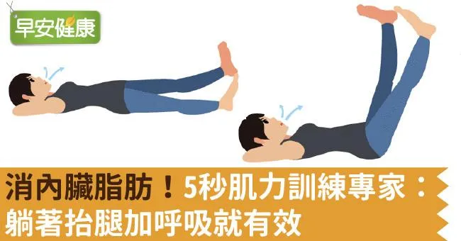 消內臟脂肪！5秒肌力訓練專家：躺著抬腿加呼吸就有效