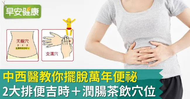中西醫教你擺脫萬年便祕：2大排便吉時＋潤腸茶飲穴位