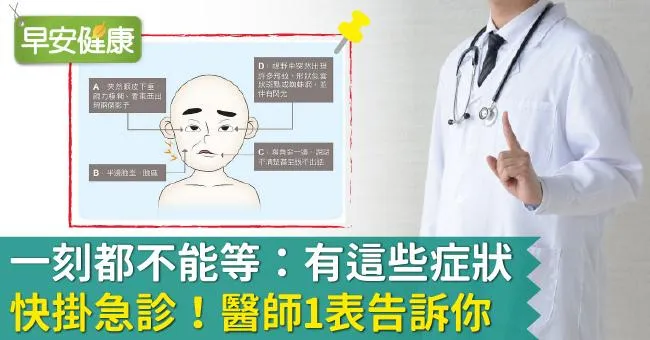 一刻都不能等：有這些症狀快掛急診！醫師1表告訴你