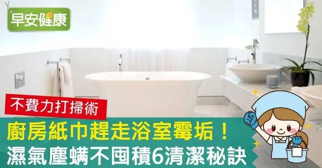 廚房紙巾趕走浴室霉垢！濕氣塵螨不囤積6清潔秘訣