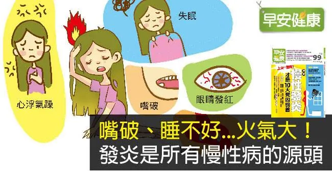 嘴破、睡不好...火氣大！發炎是所有慢性病的源頭