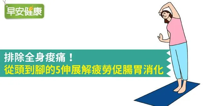 排除全身痠痛！從頭到腳的5伸展解疲勞促腸胃消化