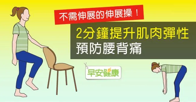 不需伸展的伸展操！2分鐘提升肌肉彈性，預防腰背痛