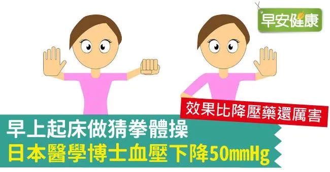 早上起床做猜拳體操，日本醫學博士血壓下降50mmHg