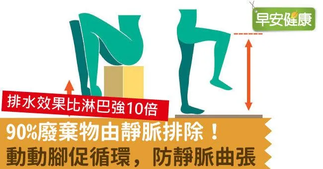 90％廢棄物由靜脈排除！動動腳促循環，防靜脈曲張
