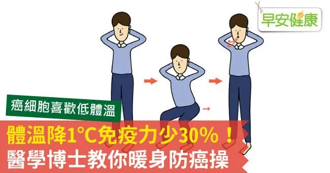 體溫上升1℃，免疫力上升5倍！醫學博士教你暖身防癌操