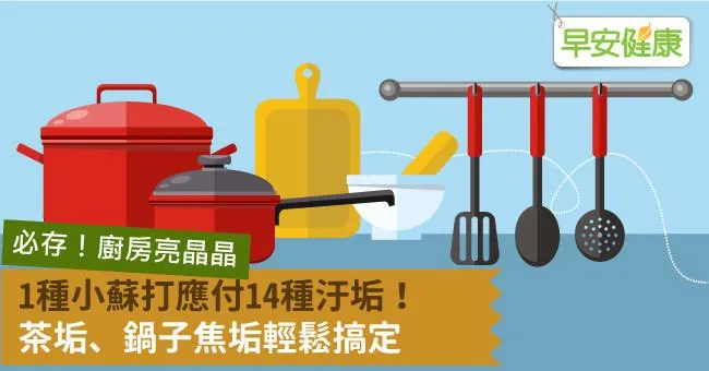 1種小蘇打應付14種汙垢！茶垢、鍋子焦垢輕鬆搞定