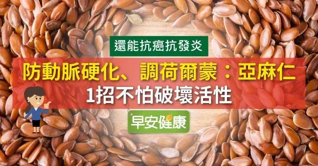 防動脈硬化、調荷爾蒙：亞麻仁，1招不怕破壞活性