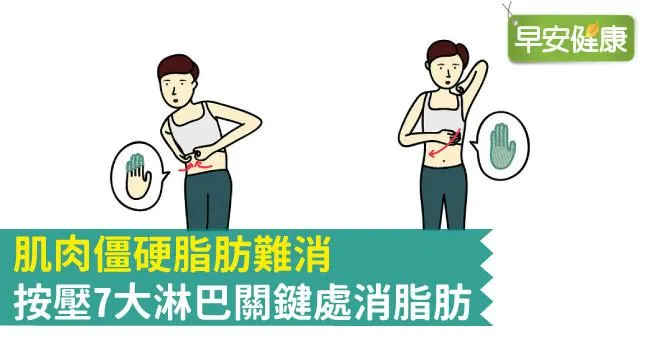 肌肉僵硬脂肪難消，按壓7大淋巴關鍵處消脂肪