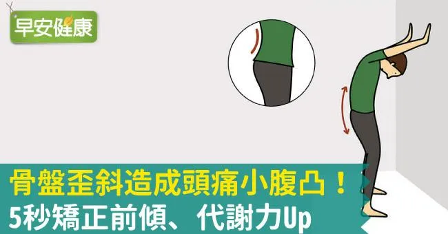 骨盤歪斜造成頭痛小腹凸！5秒矯正前傾、代謝力Up