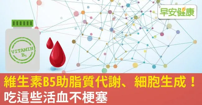 維生素B5助脂質代謝、細胞生成！吃這些活血不梗塞