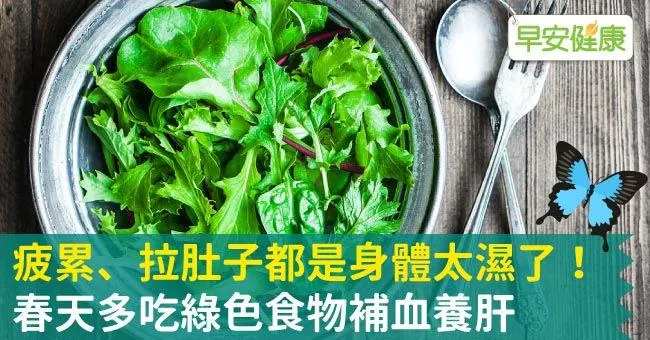 疲累、拉肚子都是身體太濕了！春天多吃綠色食物補血養肝