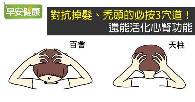 對抗掉髮、禿頭的必按3穴道！還能活化心腎功能