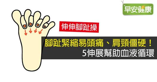 腳趾緊縮易頭痛、肩頸僵硬！5伸展幫助血液循環