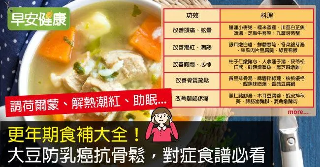 更年期食補大全！大豆防乳癌抗骨鬆，對症食譜必看