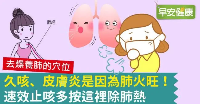 久咳、皮膚炎是因為肺火旺！速效止咳多按這裡除肺熱