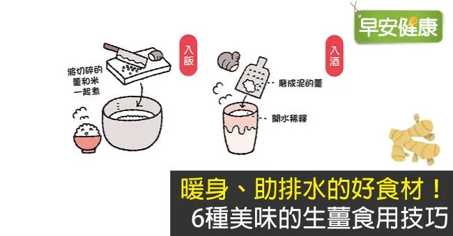 暖身、助排水的好食材！6種美味的生薑食用技巧