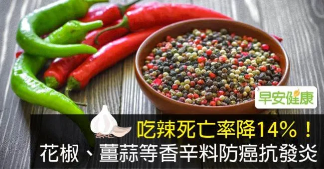 吃辣死亡率降14％！花椒、薑蒜等香辛料防癌抗發炎